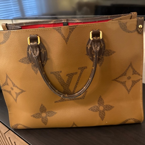 Louis Vuitton Brown and Gold Monogram Tote - Picture 3 of 3